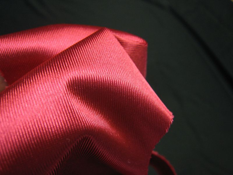 Bright trilobal satin tricot showing technical back of fabric (ribbed).